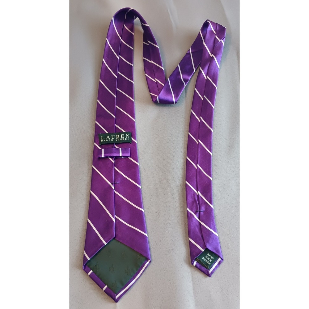 Mens Designer Mens Neck Tie Lot Of 2 Ralph Lauren Cremieux Purple Silk Paisley - Picture 3 of 8